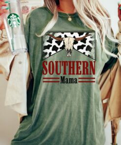 southern mama shirt for moms country music t shirt western boho style bull design mothers day gift for mom psmci