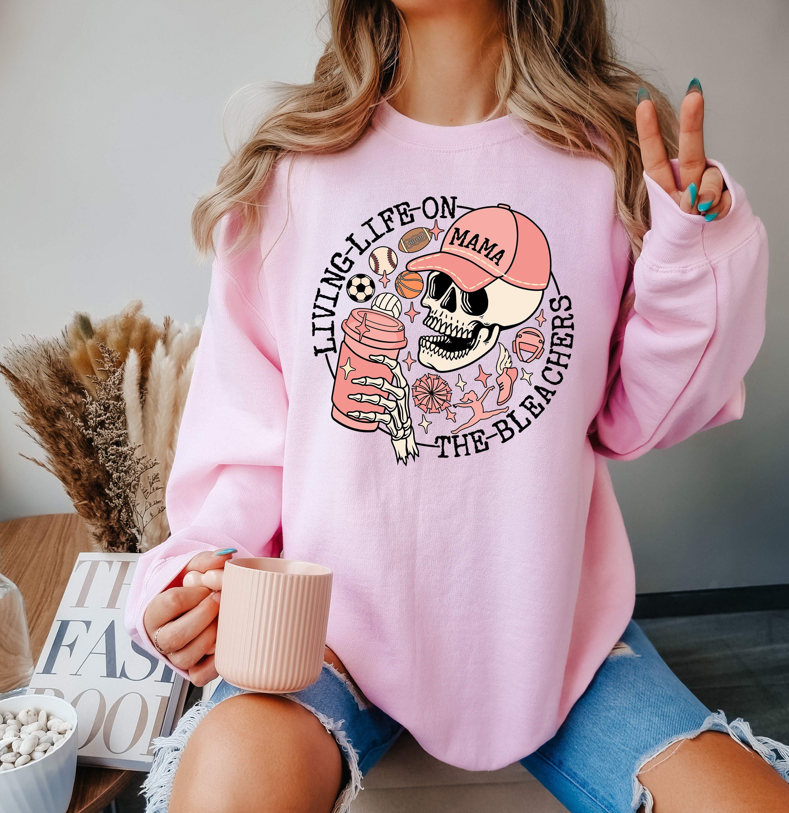 sports mama shirt for baseball soccer basketball football with skull design sweatshirt and skellington coffee theme hnnui scaled