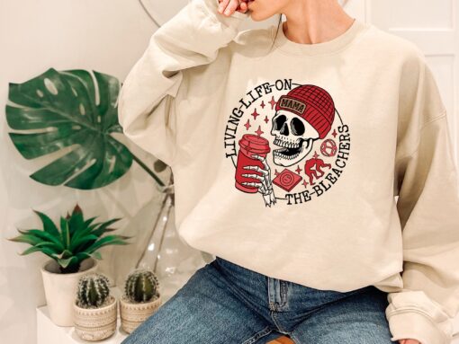sports mama shirt living life on the bleachers skull sweatshirt funny tee for wrestling moms sports and coffee t shirt nykvl