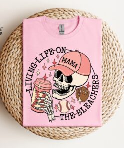 sports mama shirt skull design for baseball lovers living life on the bleachers sweatshirt and coffee tee 1bra2