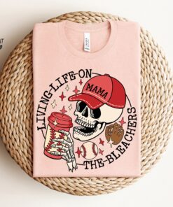 sports mama skull shirt for baseball fans living life on the bleachers tee funny coffee sweatshirt for moms my6vn