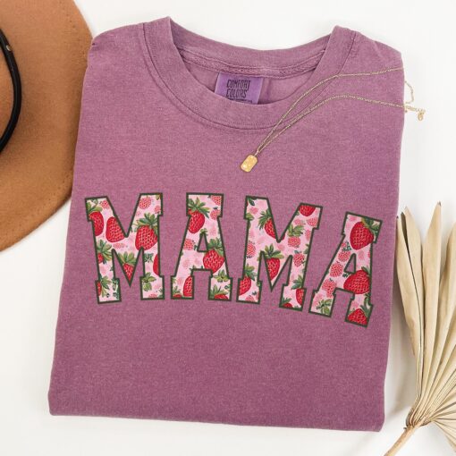 strawberry mom shirt for first mothers day gift cute t shirt for new moms baby announcement personalized mom life shirt rt6o9 scaled