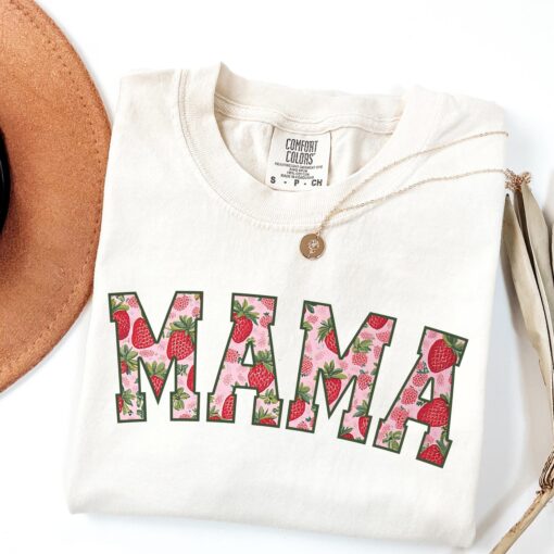 strawberry mom shirt for first mothers day gift cute t shirt for new moms baby announcement personalized tee s3lbj scaled
