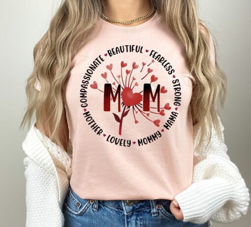 strong mom shirt with dandelion design for mothers day cute mom t shirt and self care gift for new mama a1stw