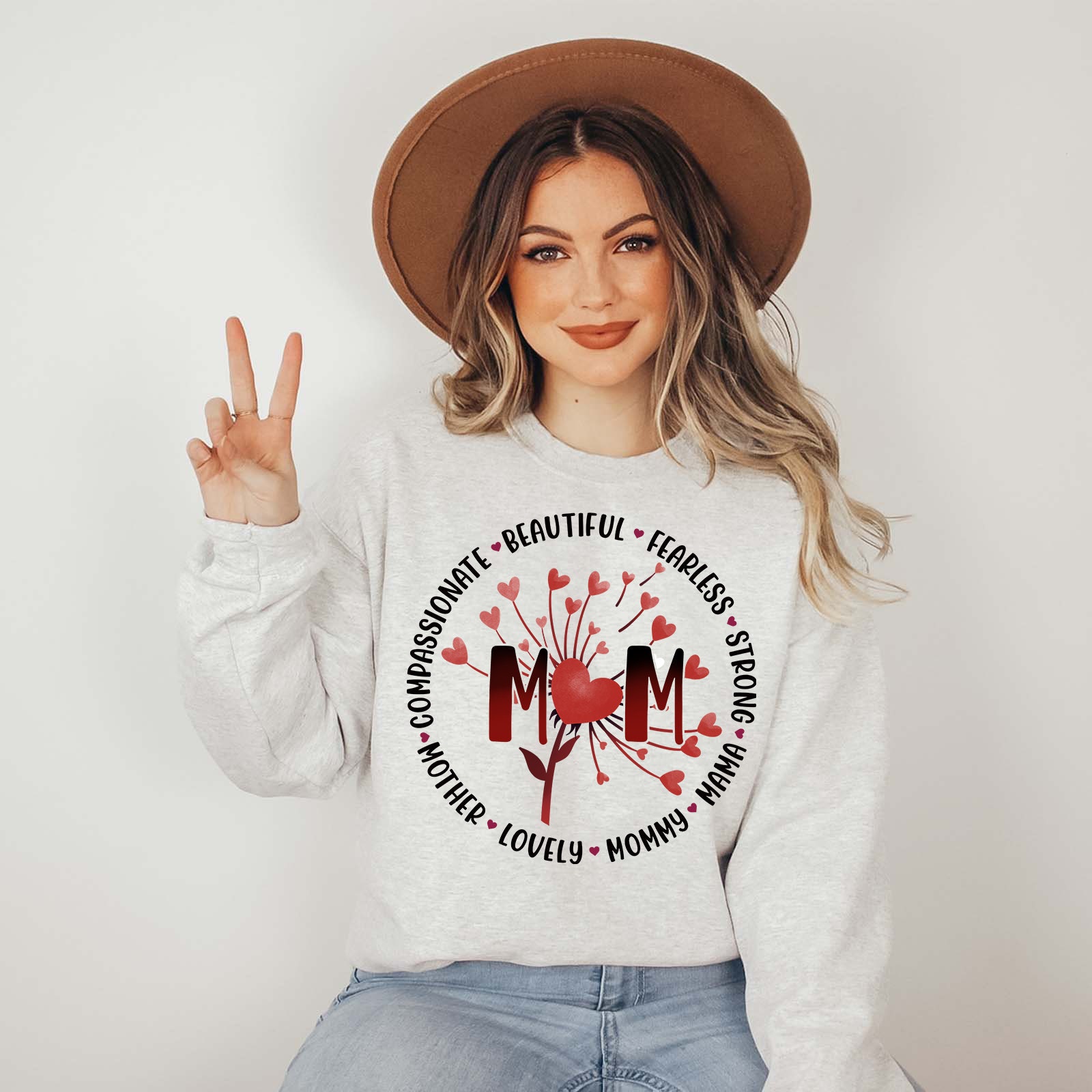 strong mom sweatshirt with dandelion design cute mom life shirt for mothers day personalized gift for new moms grizf