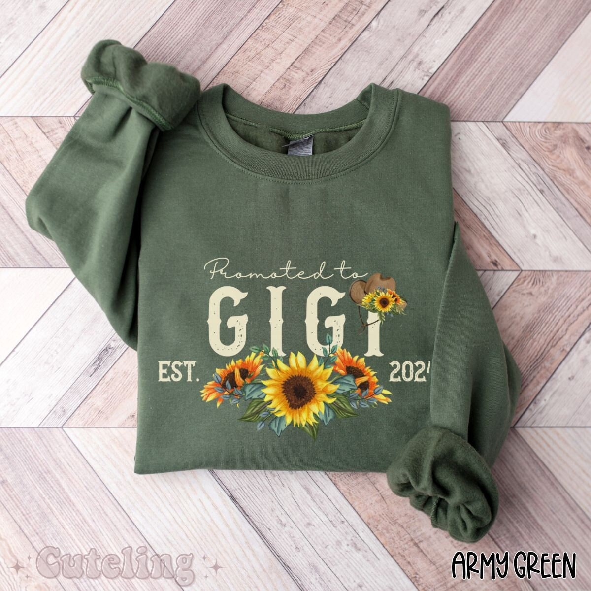 sunflower gigi sweatshirt for new grandmas est 2024 pregnancy announcement best gift for mothers day blcwg