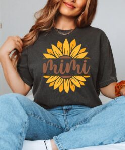 sunflower mimi t shirt for mothers day cute mom shirt unique gifts for mom boho style comfort colors mimi tee cyjs8