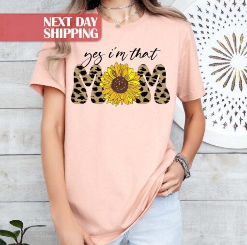 sunflower mom shirt funny mom life tee best mom ever shirt for moms to be leopard print design fsmkd