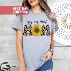 sunflower mom shirt funny mom life tee best mom ever shirt for moms to be leopard print design gdbc2