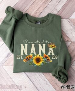 sunflower nana sweatshirt for new grandma est 2024 pregnancy announcement cute mothers day gift for grandma am45j