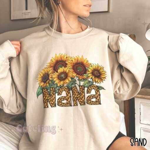 sunflower nana sweatshirt for new grandmother est 2024 pregnancy announcement and baby reveal gift ttggb