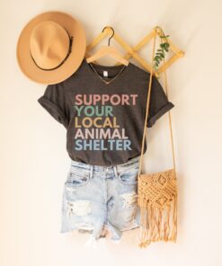 support local animal shelter shirt adopt dont shop pet rescue dog and cat lover tee animal adoption shirts aqaks