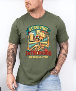 surviving fatherhood one beer at a time shirt retro dad life t shirt for beer lover dads fathers day gift t3sjk