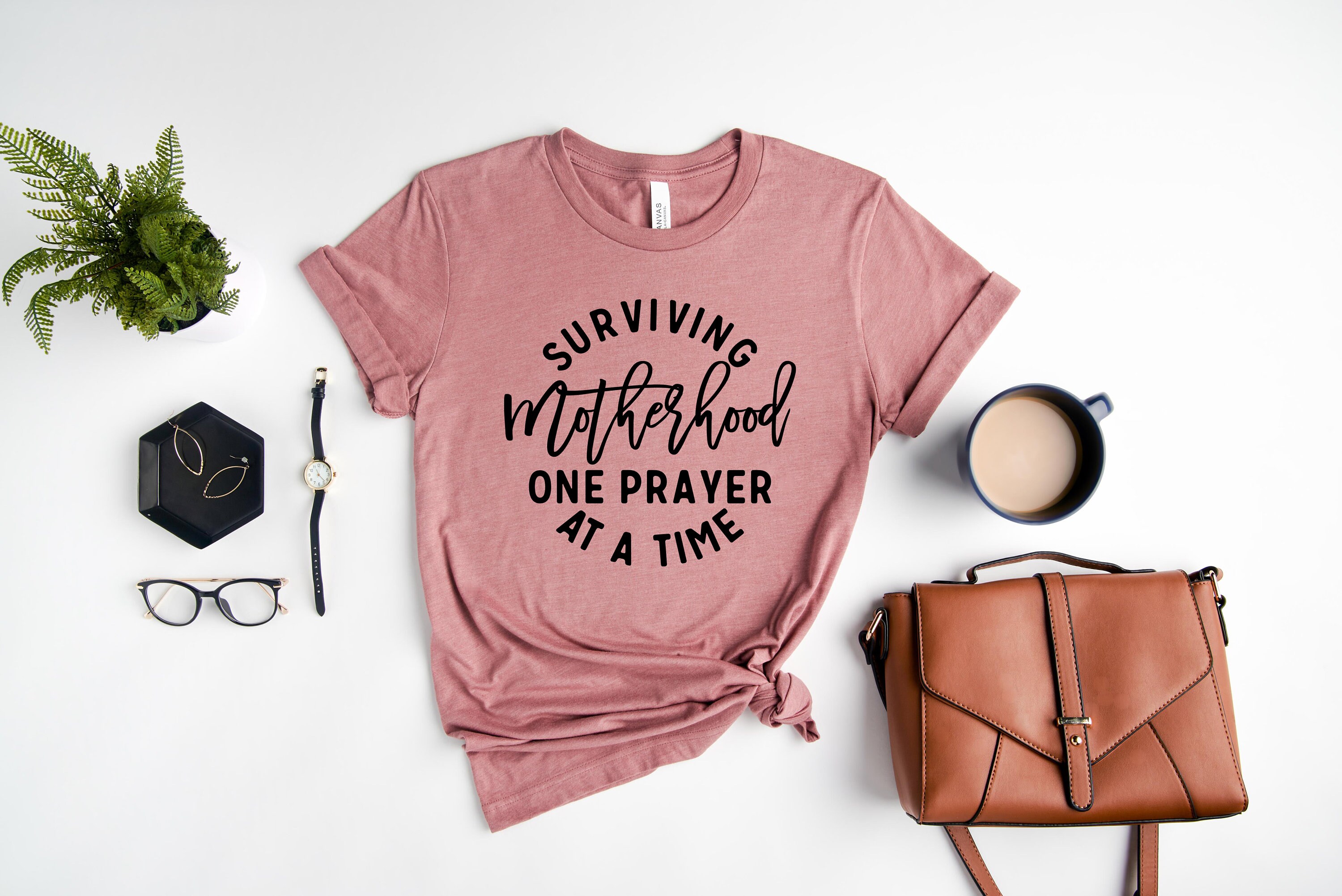 surviving motherhood one prayer at a time shirt christian mom tee for mom life mothers day gifts blessed mom t shirt fwnei scaled