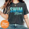 Swim Mom Shirt for Swim Meets and Practice Swim Team T-Shirt Summer Sports Pool Outfit for Swimming Moms