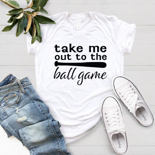 take me out to the ball game womens baseball t shirt sports lover game day tee for baseball fans
