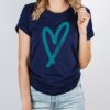 teal food allergy awareness mom shirt with heart design for food allergies and oit challenges vnbdp