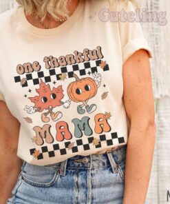 thankful mama shirt cute thanksgiving t shirt for women fall graphic tee matching family mom life shirts jwuq4