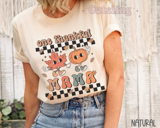 thankful mama shirt cute thanksgiving t shirt for women fall graphic tee matching family mom life shirts jwuq4