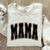 Trendy Mama Leopard Sweatshirt for Mothers Day Funny Mom Sweater Retro Style Comfortable and Stylish Mama Apparel