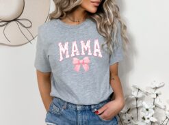 trendy pink mama t shirt with bow cute mom life shirt for mothers day unique gift for moms xtlej