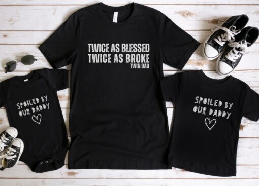 twin dad matching shirt for father of twins funny t shirt twice as blessed twin mom life tee for son and daughter hnpac