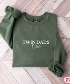 twin dad sweatshirt twin dads club crewneck pullover for fathers day unique twin announcement gifts for dad imybn