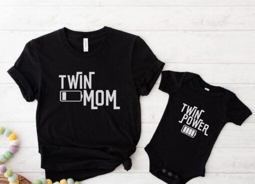 twin family matching shirts for mom and dad twin power tee best dad of twins shirt mothers day fathers day gift t5p1o