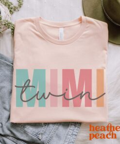 twin grandma shirt for twin announcement and pregnancy reveal cute mimi tee for grandparents of twins yh6cs