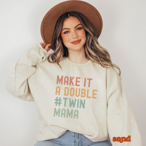 twin mama sweatshirt for mother of twins announcements cute gifts for twin moms mothers day crewneck y5v0i scaled