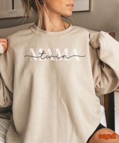 twin mama sweatshirt for pregnancy announcement mothers day gifts for mom of twins cute twin mom crewneck sqffn