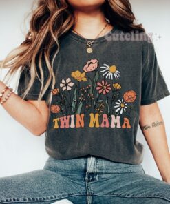 twin mama wildflowers shirt retro mom t shirt floral mothers day gift for women cute twin mom life tee 6xlip