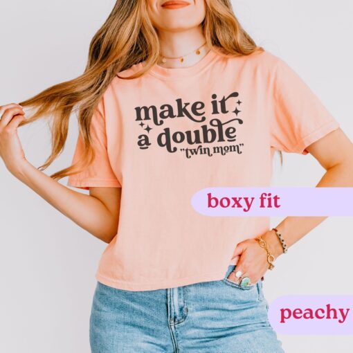 twin mom boxy tee shirt for twin announcement best mom of twins gift unique twin mama design r6re6 scaled
