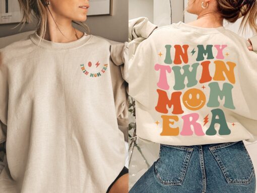 twin mom era sweatshirt for expecting and new moms cute twin mama sweater unique gift for mom of two 7u8ln