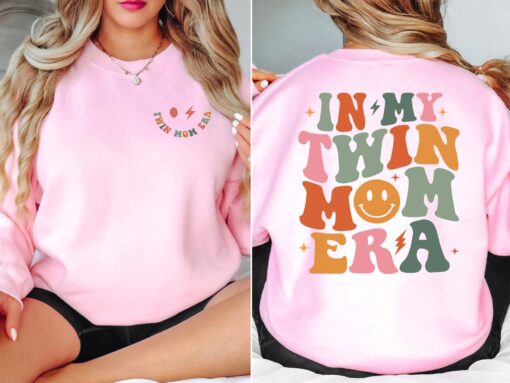 twin mom era sweatshirt for expecting and new moms cute twin mama sweater unique gift for mom of two vsysu