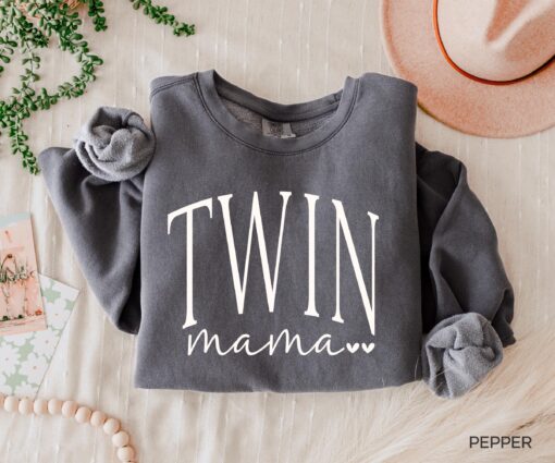 twin mom sweatshirt crewneck for mothers day gift cute twin mama shirt personalized twin mom sweater