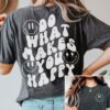 two sided do what makes you happy shirt with smiley face trendy motivational t shirt for moms and mothers day gifts p30nd scaled