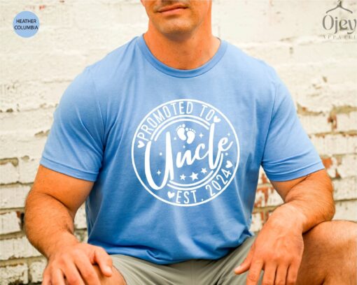uncle to be shirt promoted to uncle est 2024 fathers day gift mens clothing future uncle t shirt rcfsj