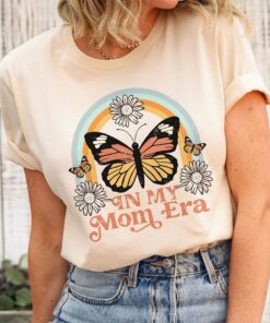 vintage butterfly mom shirt for new moms cool trendy retro tee perfect for baby announcement and mom life ntgiz