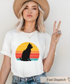 vintage cat mom shirt with retro sunset design cute cat lover tee for cat owners and gifts for cat moms and dads yalw0