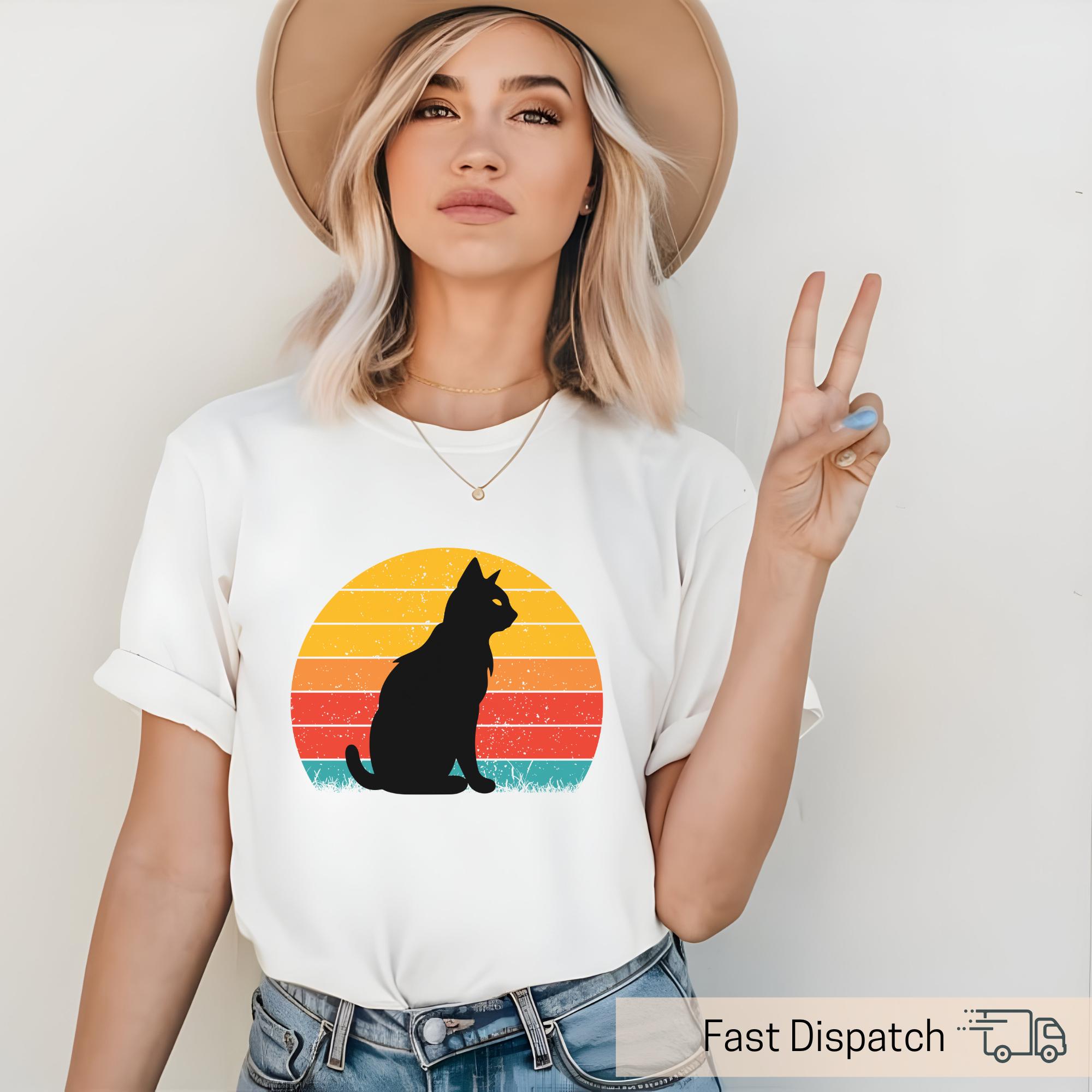 vintage cat mom shirt with retro sunset design cute cat lover tee for cat owners and gifts for cat moms mwpff