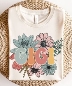 vintage floral gigi shirt for grandma retro flower tee for mothers day and birthday gifts cute gigi t shirt for nana qe4y2