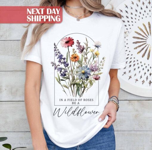 vintage floral mom shirt wildflower botanical t shirt for nature lovers boho style perfect for mothers day gifts
