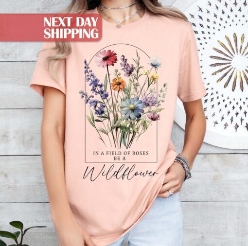 vintage floral mom shirt wildflower botanical t shirt for nature lovers boho style perfect for mothers day gifts