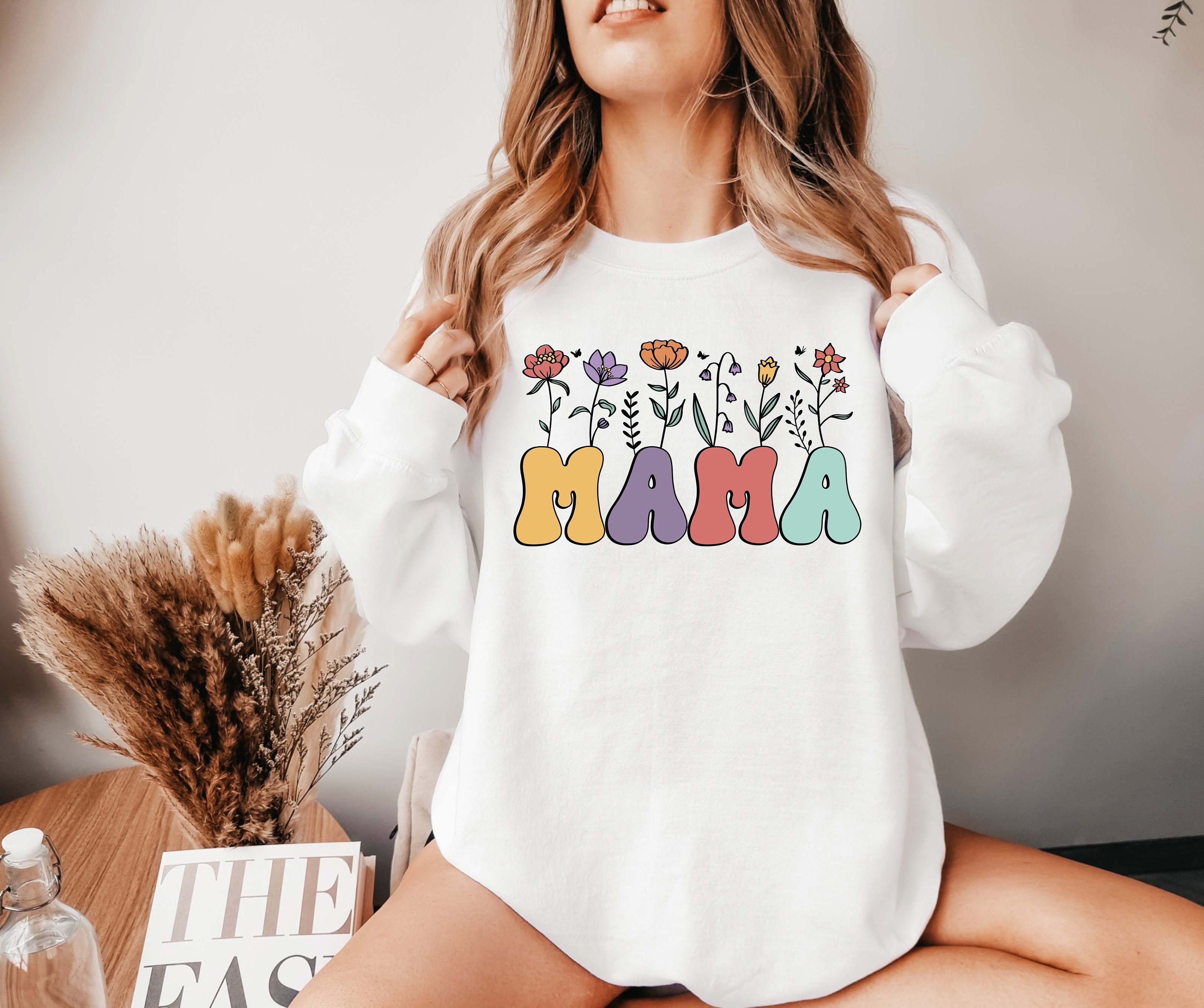 vintage floral mom sweatshirt cute mom life tee personalized mother day gift mama flower shirt for moms ekaaa scaled