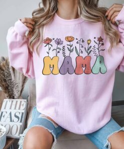 vintage floral mom sweatshirt cute mom life tee personalized mother day gift mama flower shirt for moms ydaao