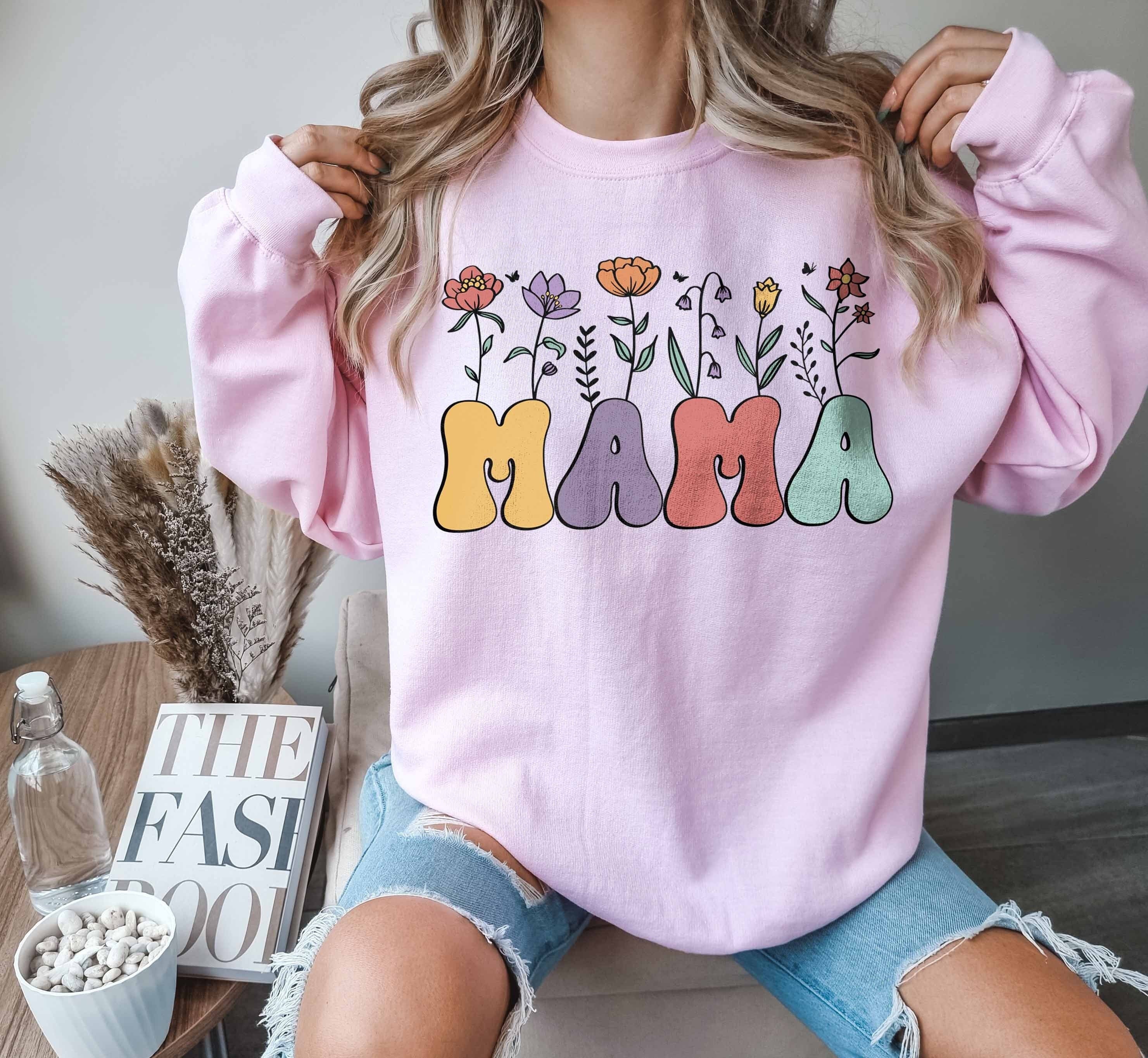 vintage floral mom sweatshirt cute mom life tee personalized mother day gift mama flower shirt for moms ydaao scaled