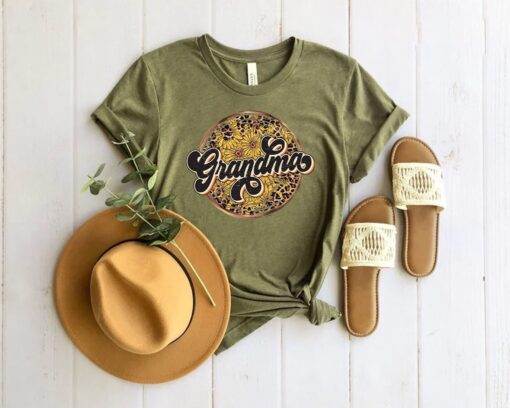 vintage leopard sunflower grandma shirt retro grammy t shirt cute gift for grandmothers best grandma shirts