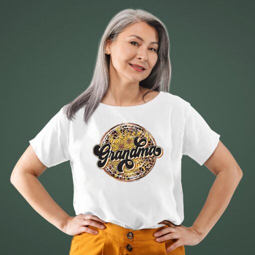 vintage leopard sunflower grandma shirt retro grammy t shirt cute gift for grandmothers best grandma shirts