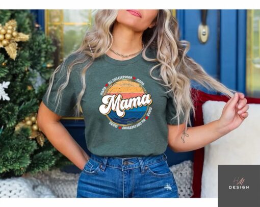 vintage mama 70s retro t shirt with boho floral design cute mom life tee for mothers day and everyday wear okafw